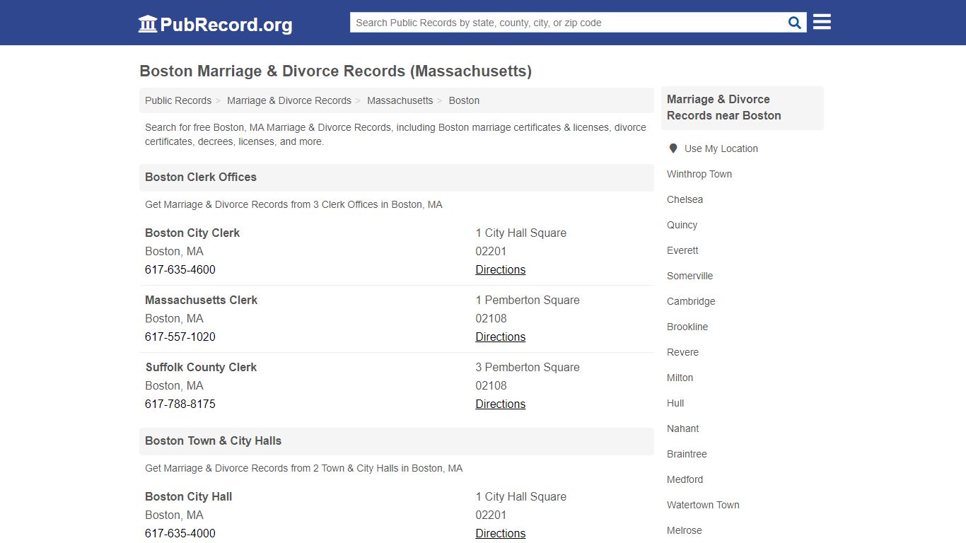 Boston Marriage & Divorce Records (Massachusetts)